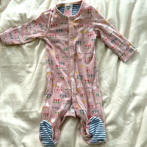 Baby Boden Chicken and Seersucker Sleepsuit